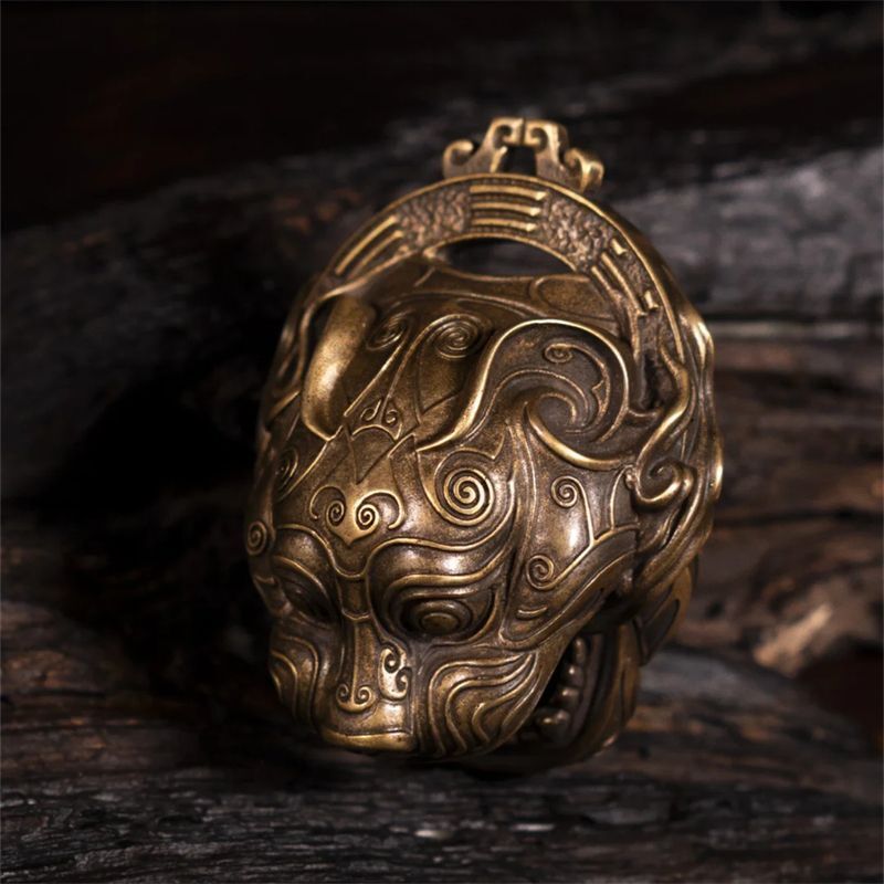 Vintage Collectible Bells - Solid Brass Tiger Head Bell Small