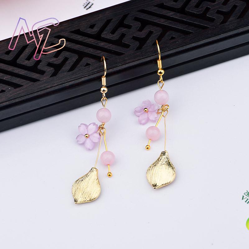 Pink Natural Jade Flower Earri - Vintage Item ulasan dan harga
