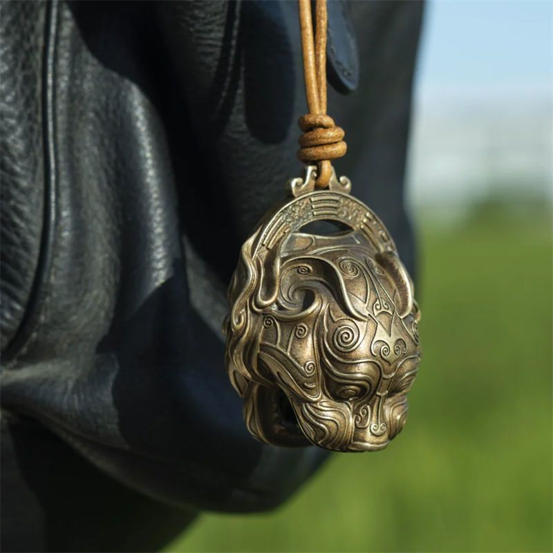 Solid Brass Tiger Head Bell Sm - Vintage Collectible Bells ulasan dan harga