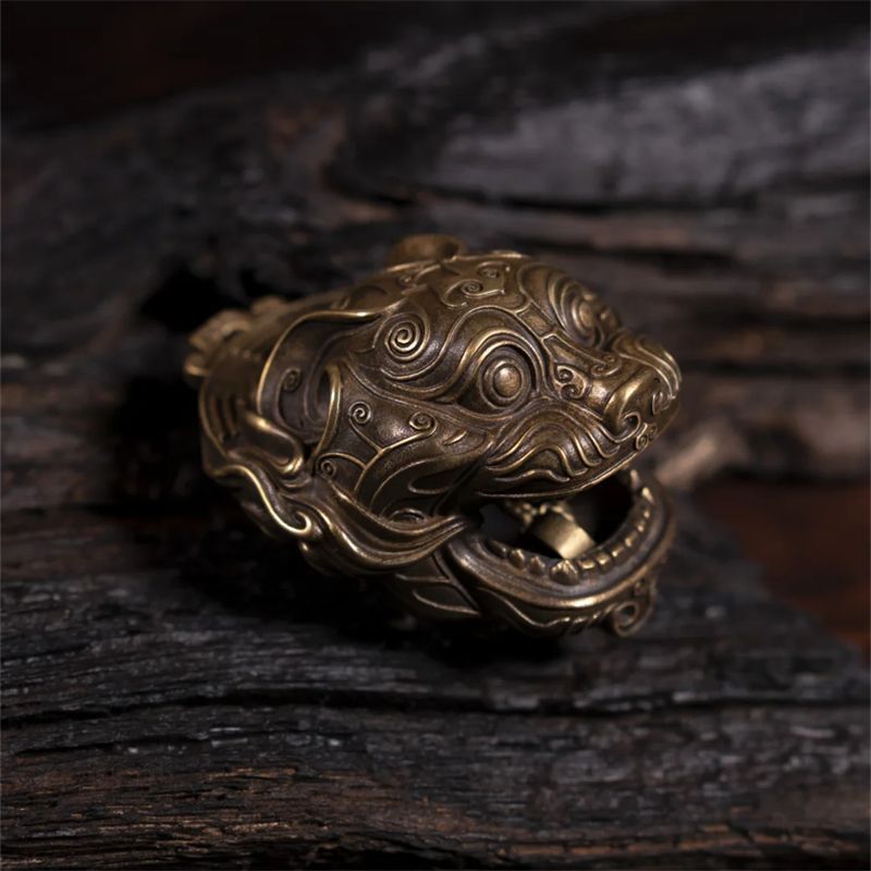 Solid Brass Tiger Head Bell Sm - Vintage Collectible Bells ulasan dan harga