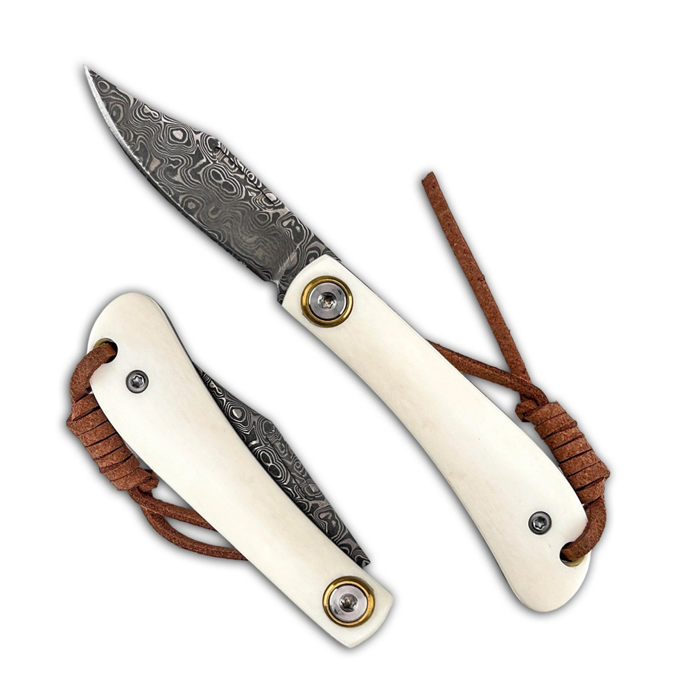 Vintage Damascus Folding EDC P - Vintage Collectible Knives ulasan dan harga